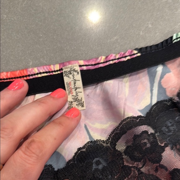 Free People Pink and Orange Asymmetrical Midi Skirt - Picture 2 of 7